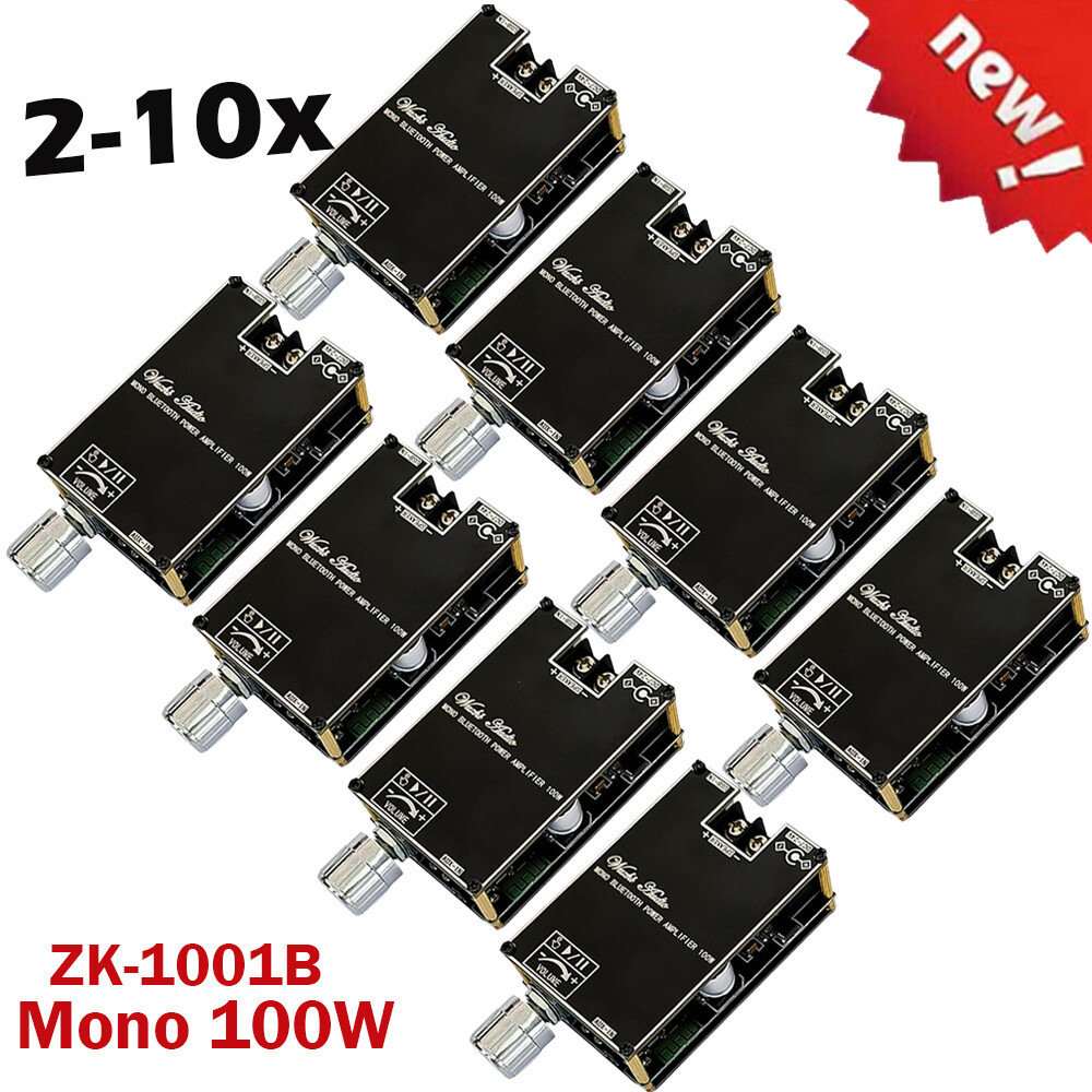 Lot ZK-1001B Mono 100W Bluetooth Audio Power Amplifier Module TWS DC7-24V 2-10PC