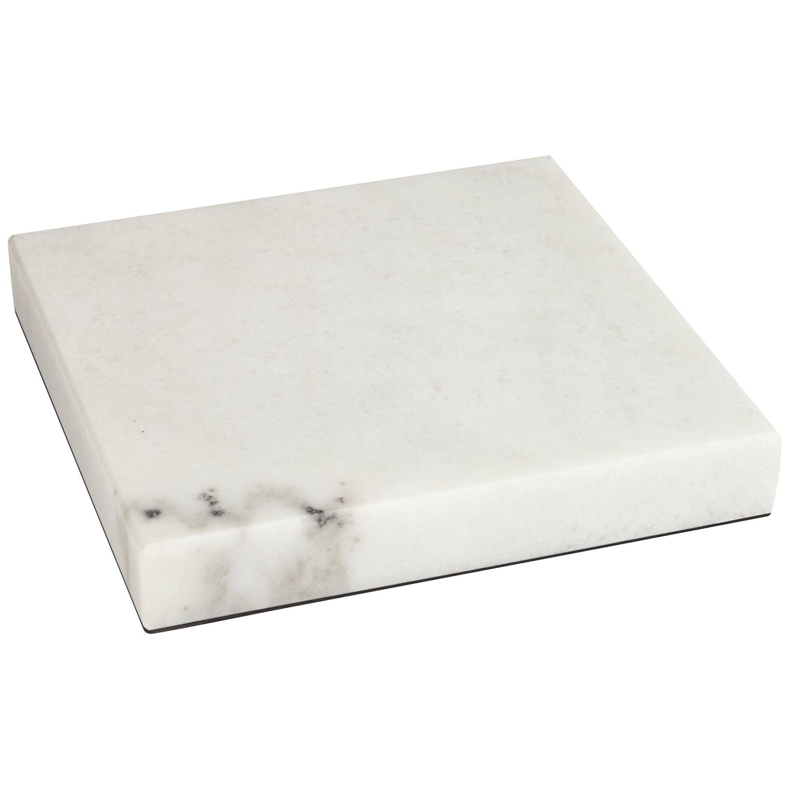 White Marble 8" Square x 1" High Pedestal Lamp Riser