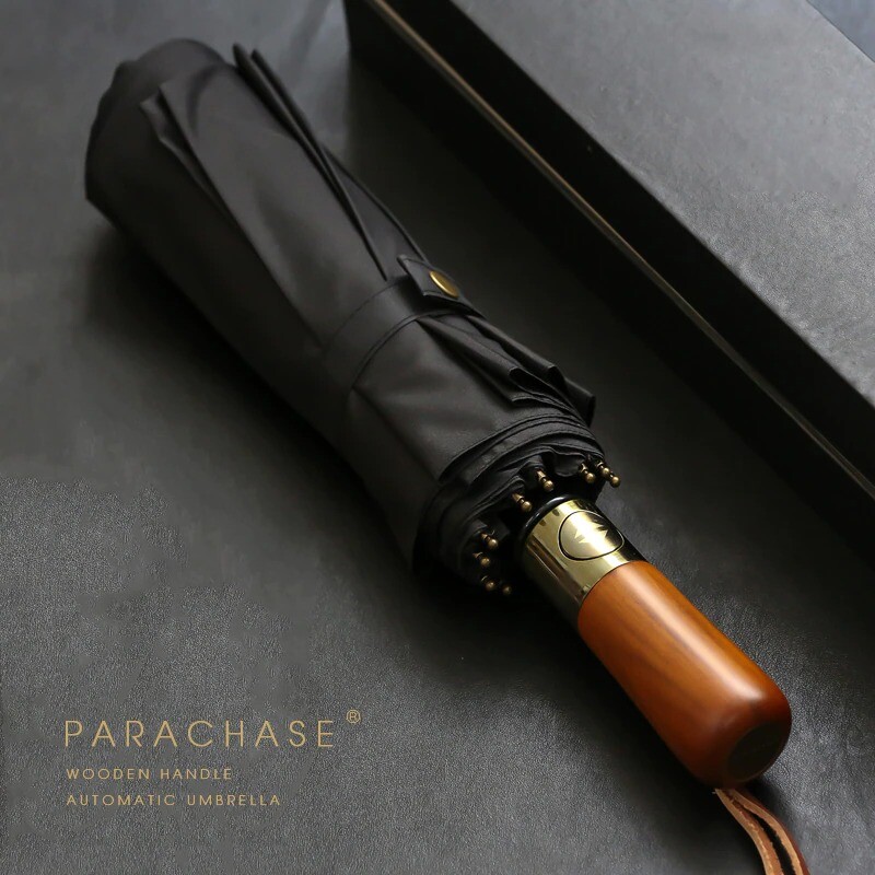2026 Luxury Large Umbrella Men Women 115cm Automatic Double Layer Wooden Hand