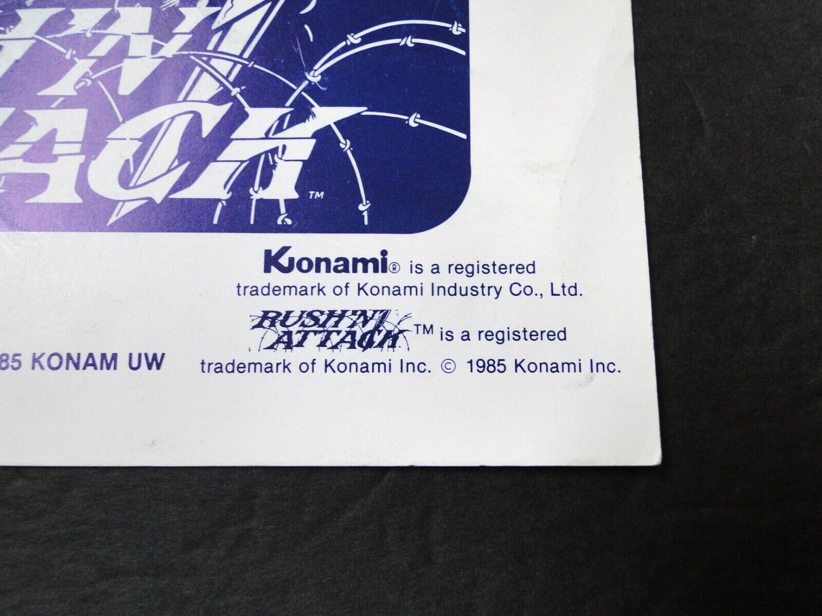 Vintage 1985 Konami: Rush'n Attack Arcade Conversion Kit Instruction Manual