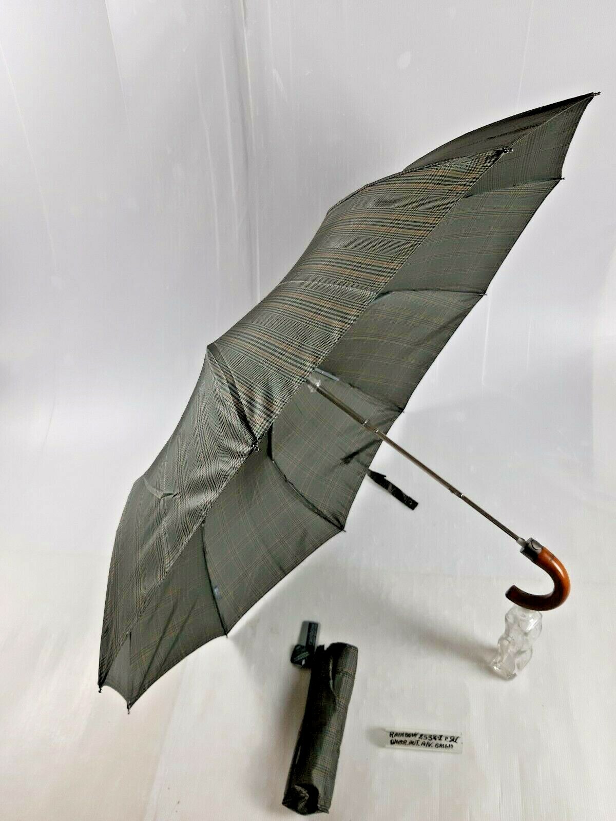 Unisex Mini Umbrella - Automatic - 10 Sticks - Grey - 2532-1 - Rainbow