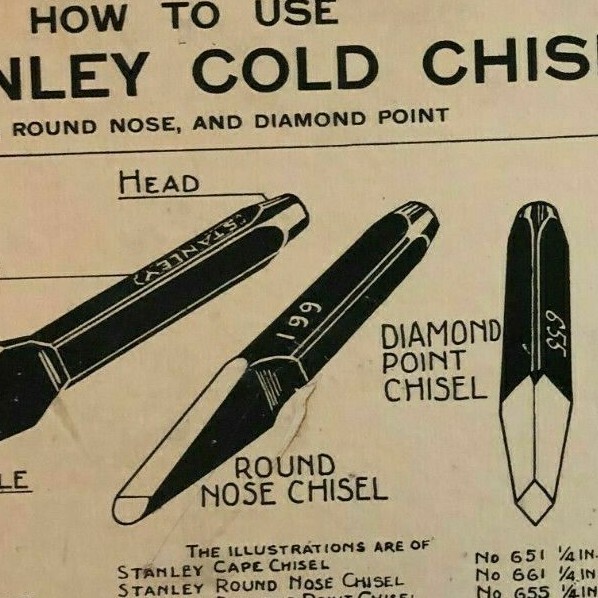 Vintage 1933 Stanley Tools Double Sided Pressboard Instructional Chart (10 / 14)