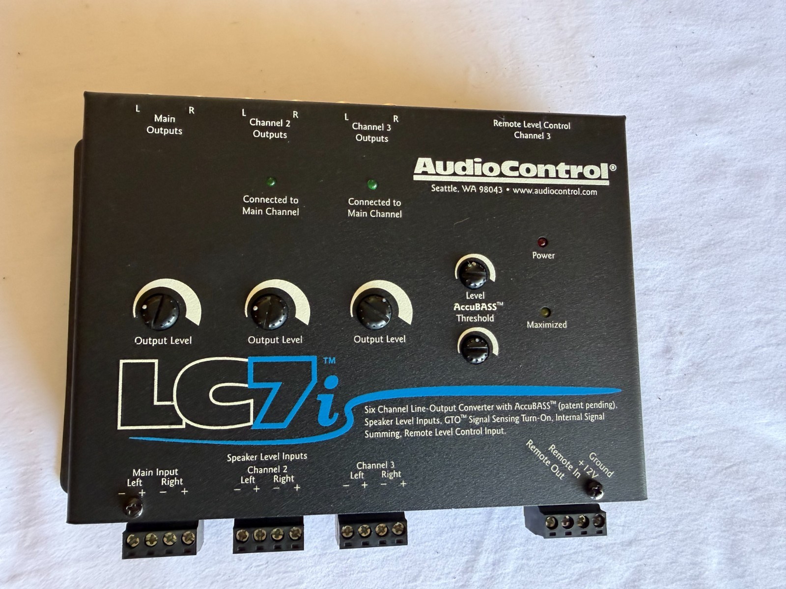 AudioControl LC7i - Black Six Channel Line Out Converter with AccuBASS - Black