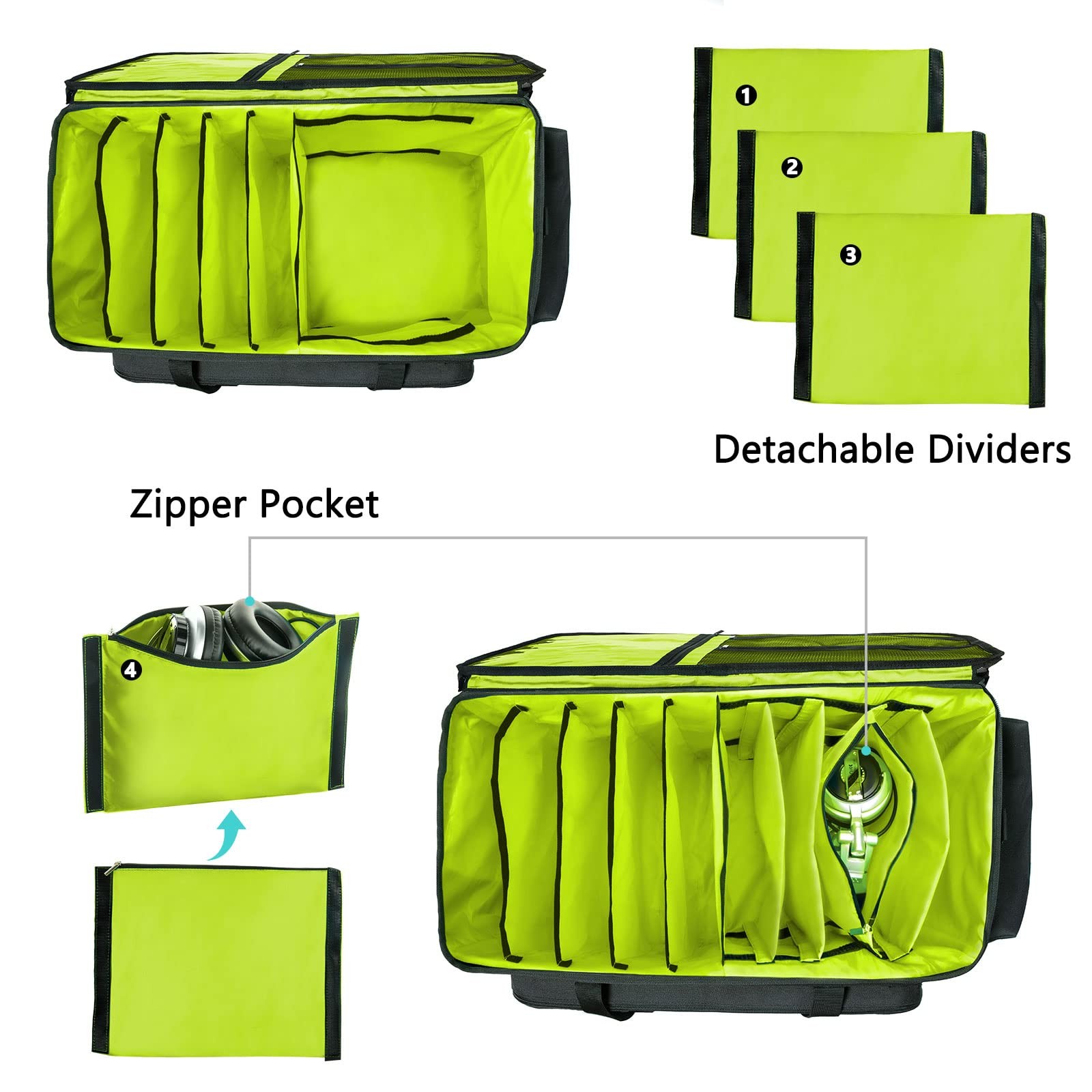 MYBAGZING Dj Cable Bag-24 Large Dj Cable File Bag-Dj Cabel Organizer Case-Tra...
