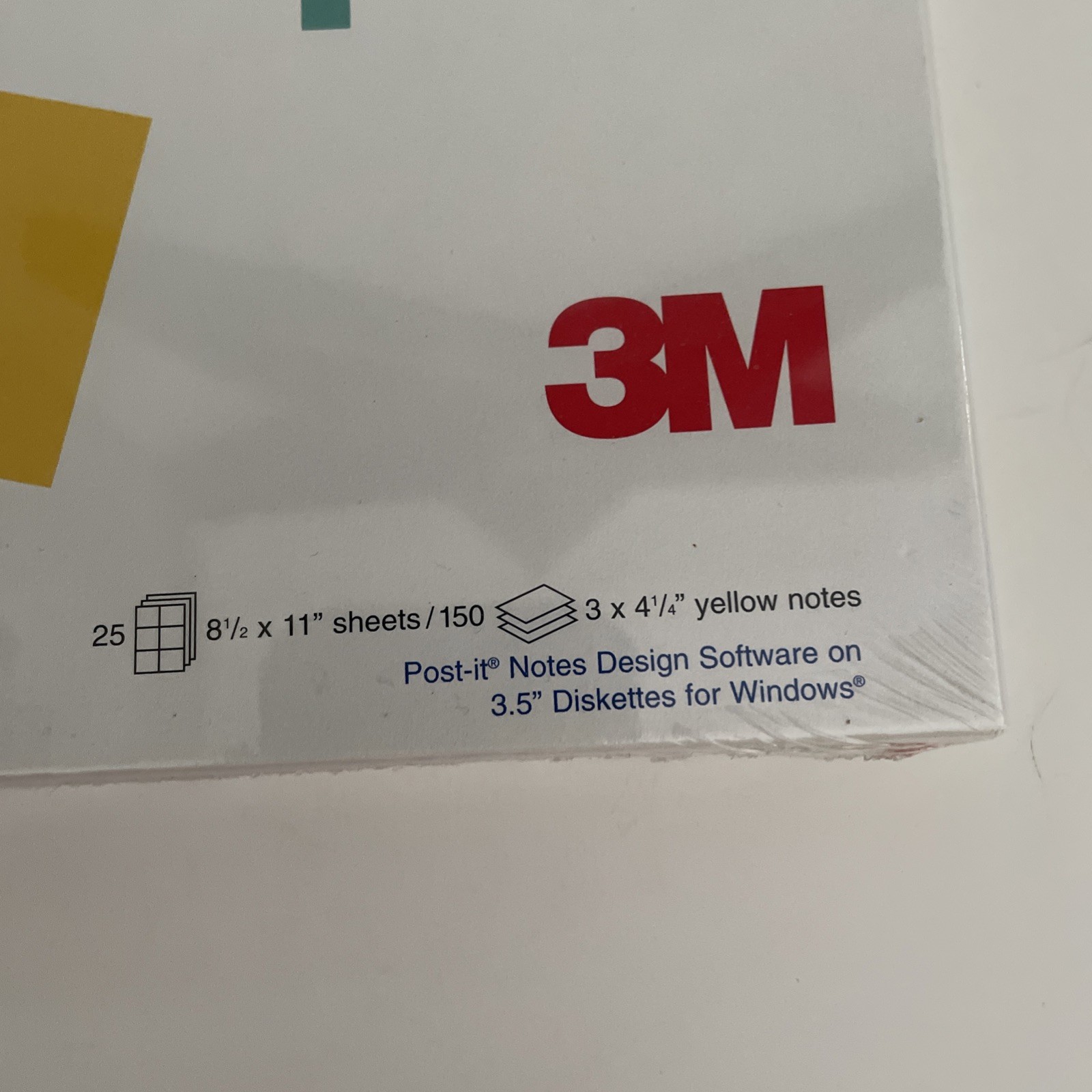 3M Refill Post-It Notes Inkjet/Laser Printers Y2010 Sealed 25 Sheets Yellow