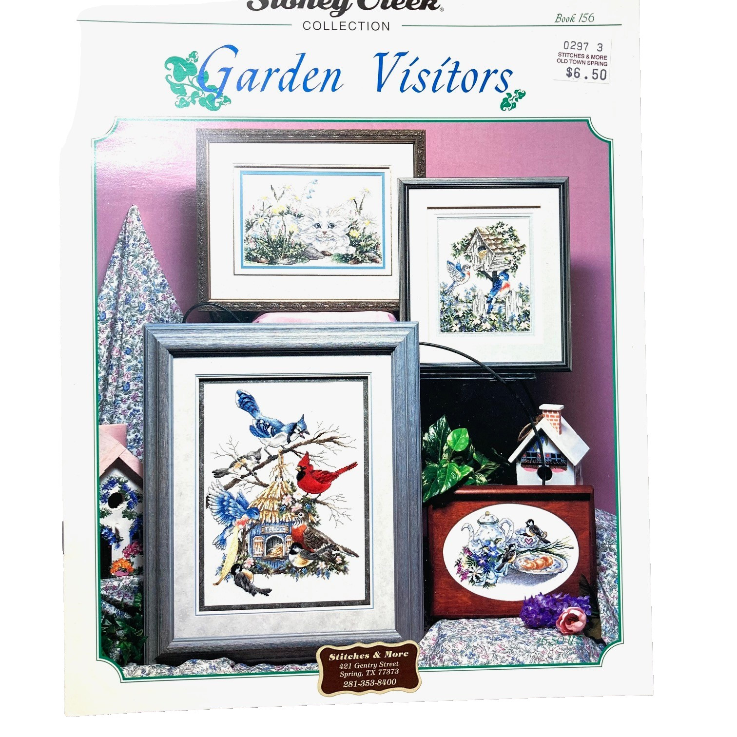 Songbird Garden Visitors and Cat Stoney Creek Eight Cross Stitch Chart Designs