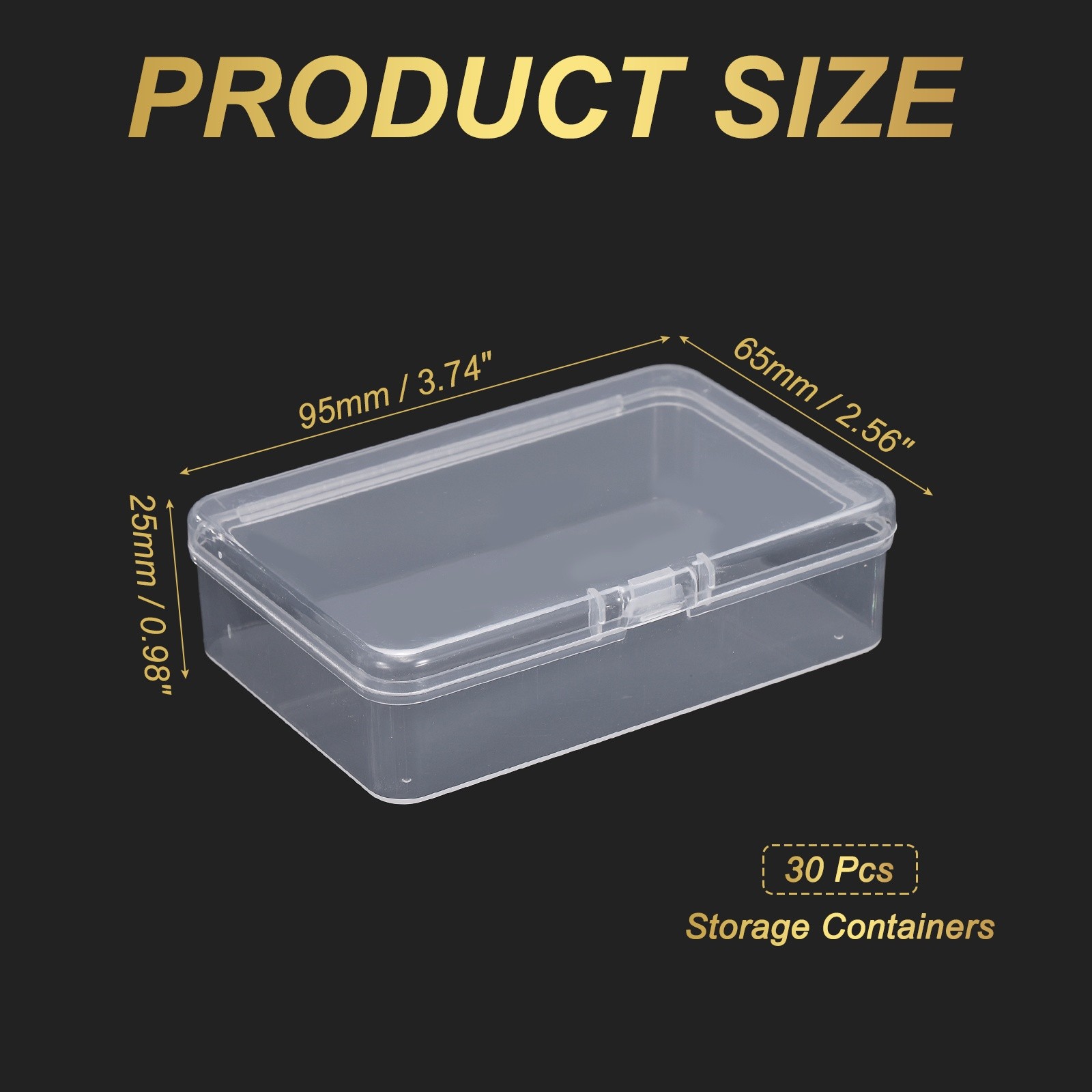 30Pcs Plastic Storage Containers Storage Boxes(3.74" x 2.56" x 0.98")
