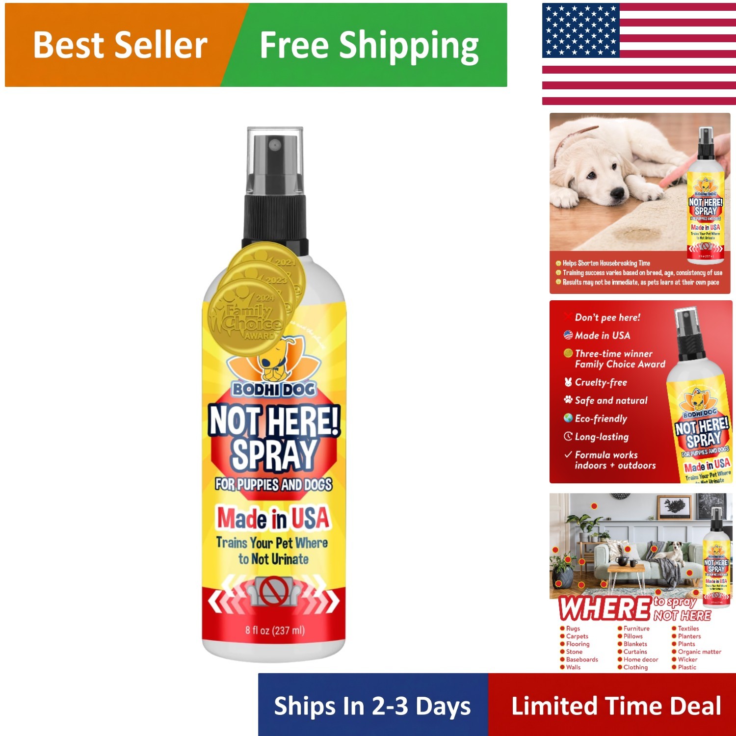Not Here Spray - Effective Dog Potty Training Solution for Indoor & Outdoor Use
