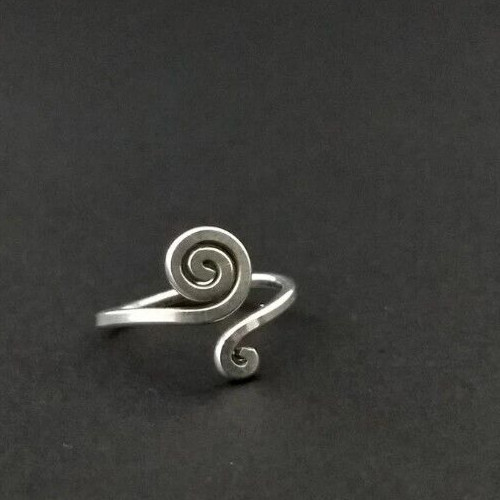 Solid Metal 925 Sterling Silver Womens Adjustable Toe Ring 14k White Gold Plated