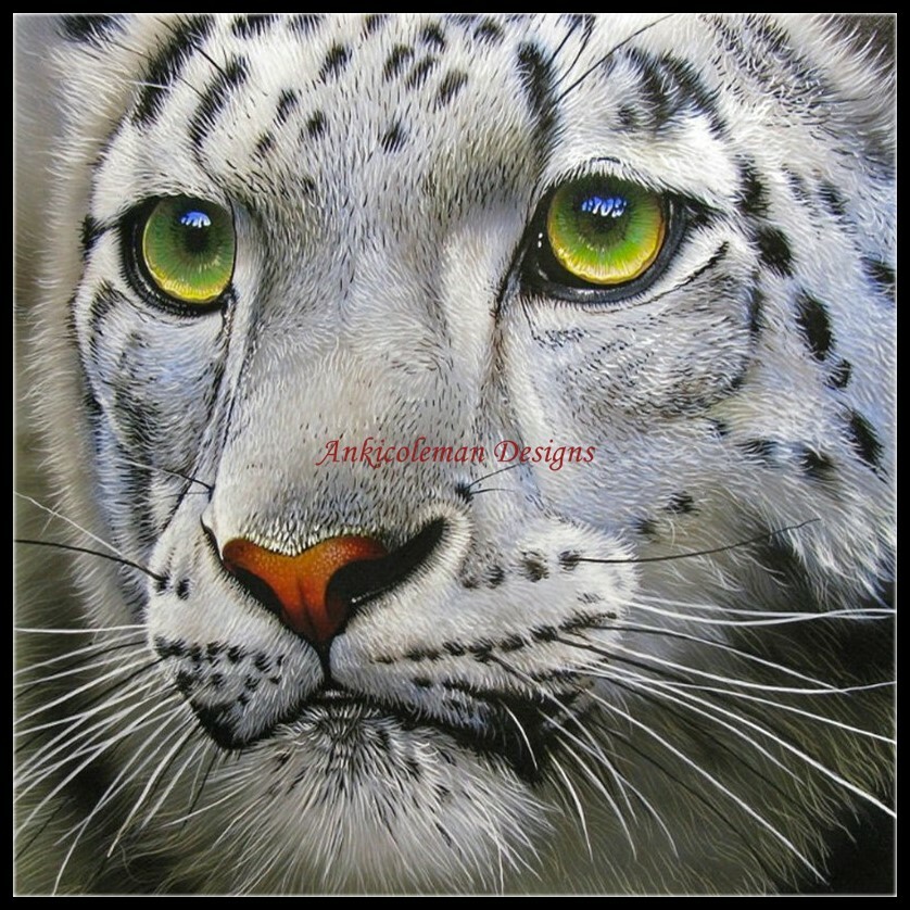 Chart Needlework Embroidery DIY - Counted Cross Stitch Patterns - Snow Leopard