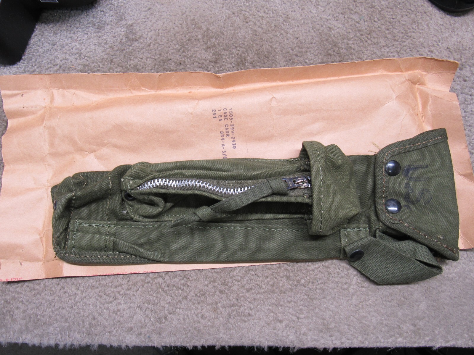 US Vietnam Era Bipod Case Carry Case XM3 NOS 1969 In Govt Wrap FSN 1005-999-2430