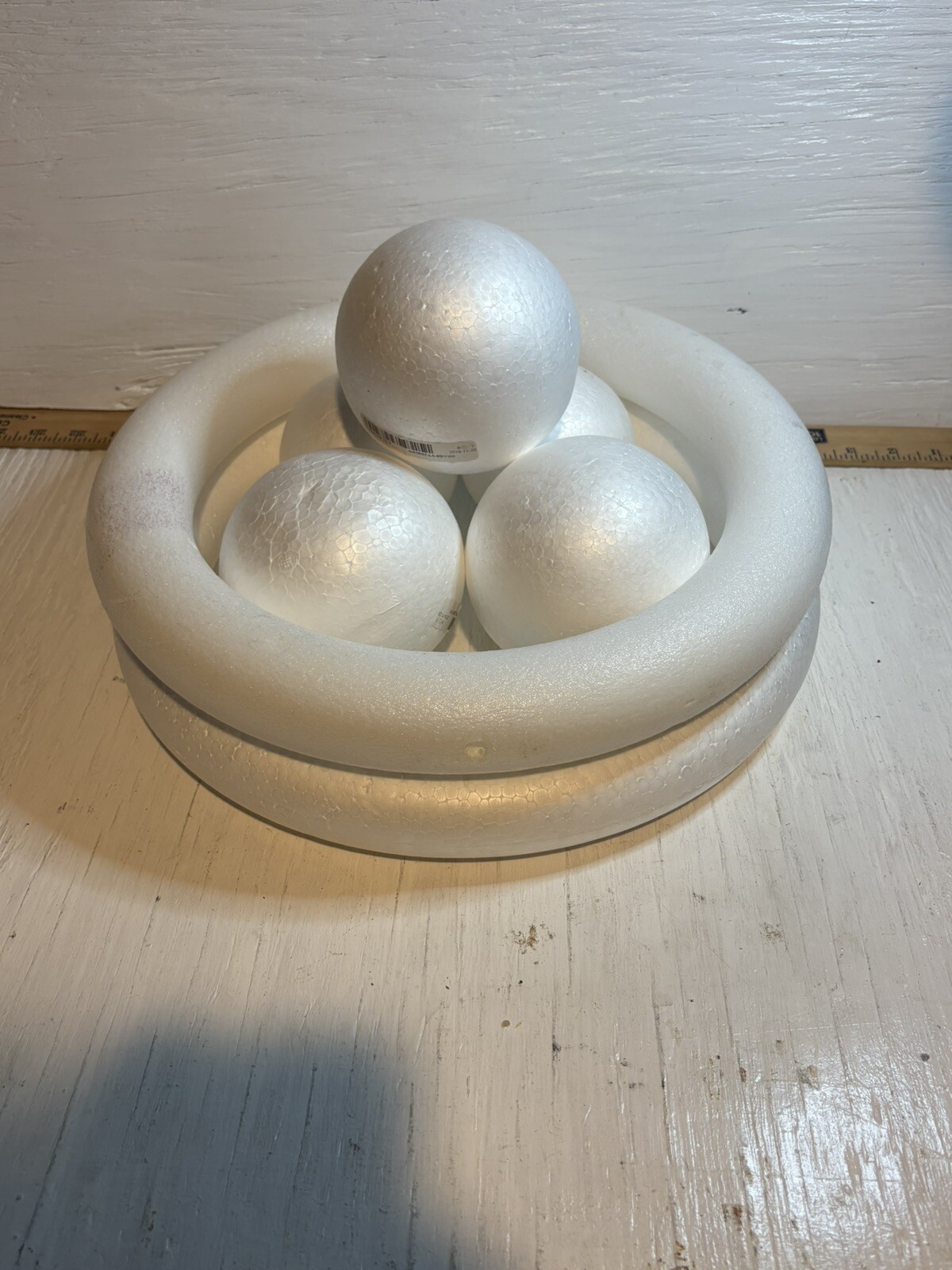 LOT of STYROFOAM BALLS 4.5”, 3.75” Rings 14” School DIY crafts
