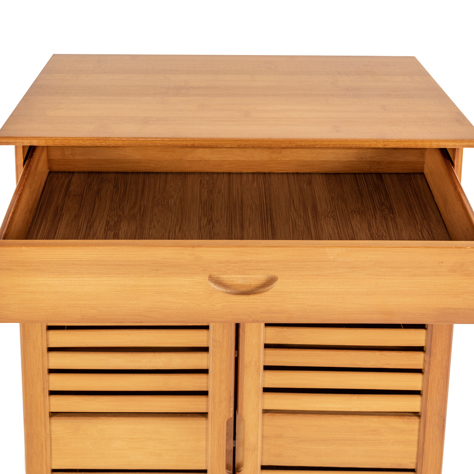4-Tiers Bamboo Shoe Cabinet Entryway Hallway Rectangular Shoe Storage Cabinet