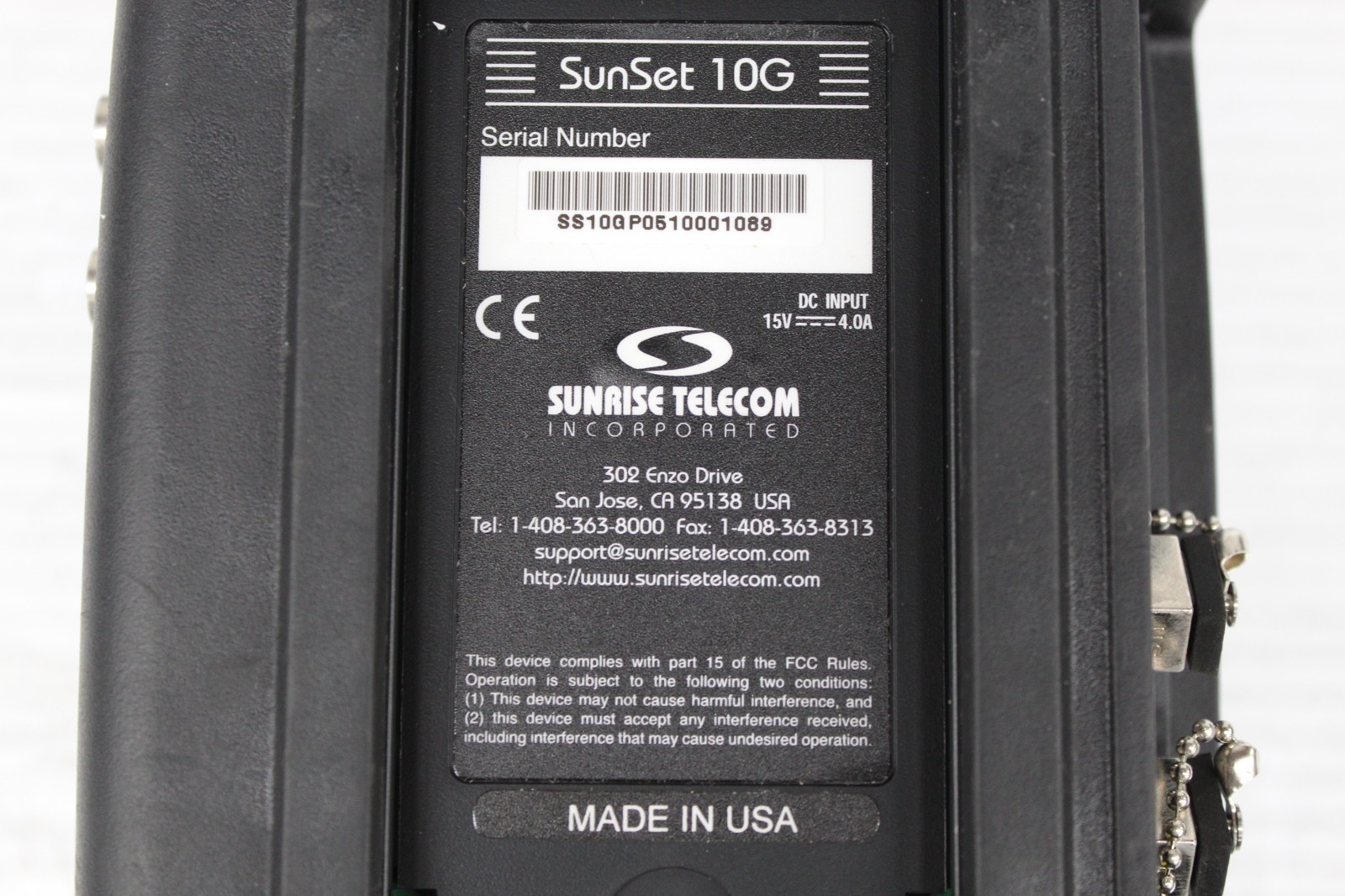 Sunrise Telecom SunSet 10G Handheld Network Tester Kit w/ Case Manual Cables Ada