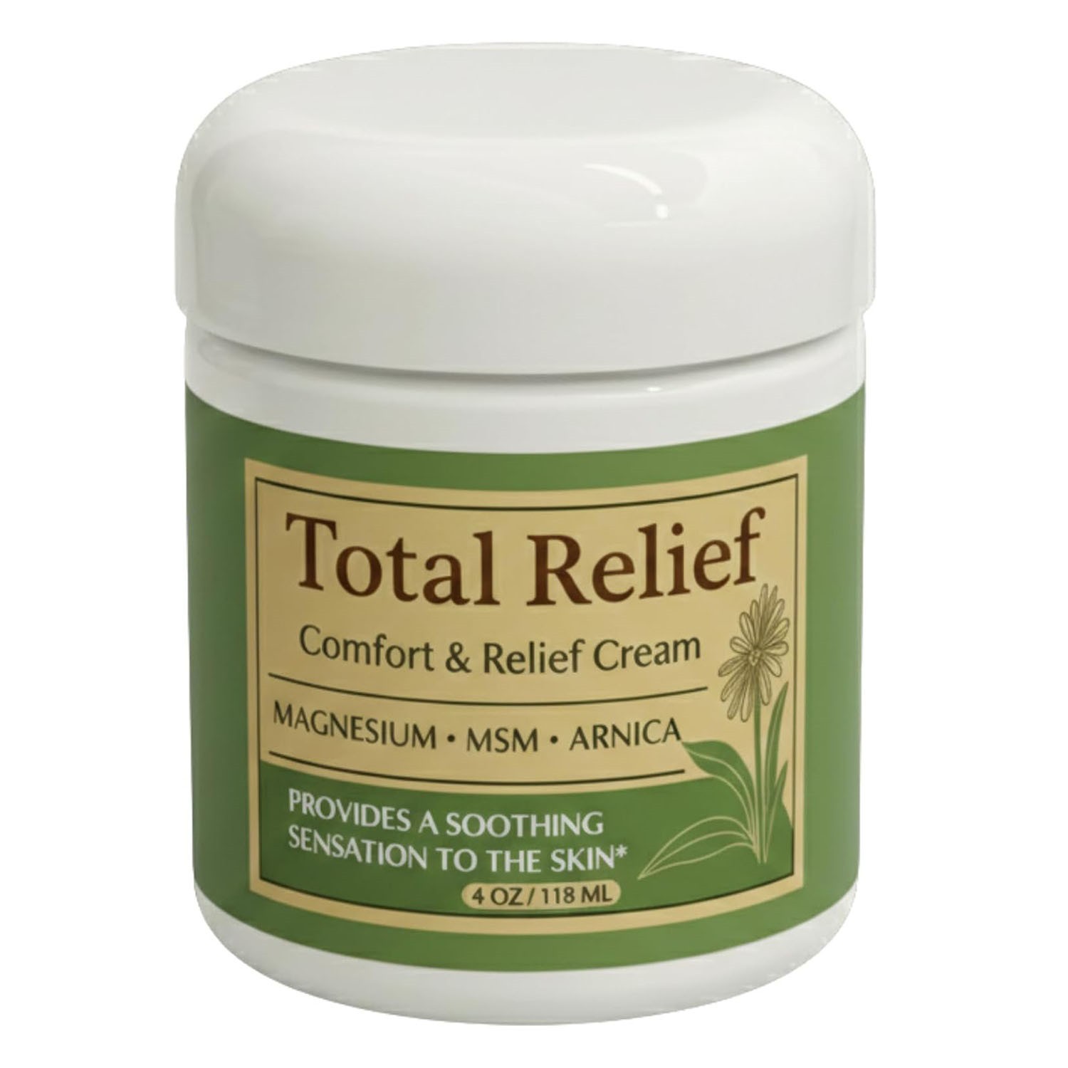 Total Relief Magnesium Cream for Comfort – MSM & Arnica & Magnesium Body Cream~
