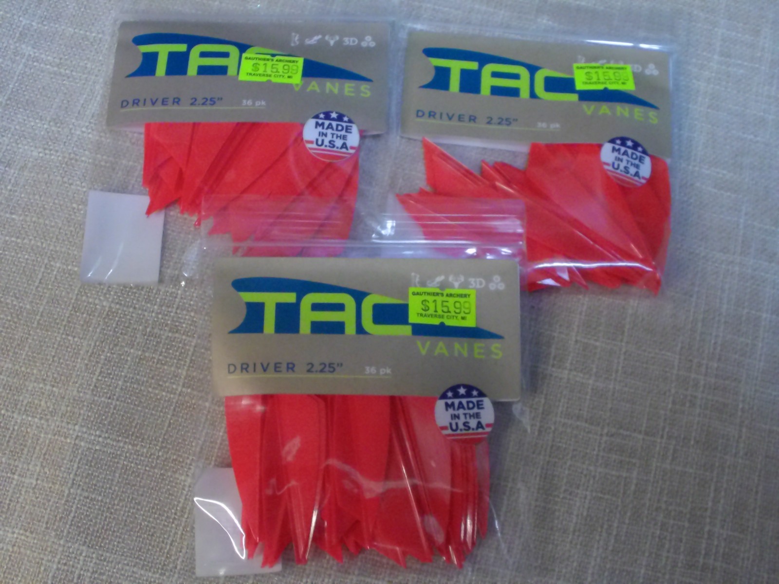 3 TAC Vanes Driver  2.25" -36 packs (108 TOTAL)