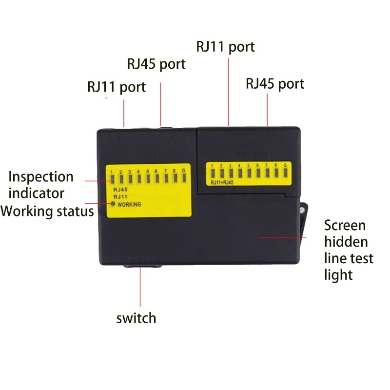Mini Cable Tester LAN Cable Test Tools Networking Tool RJ45 RJ11