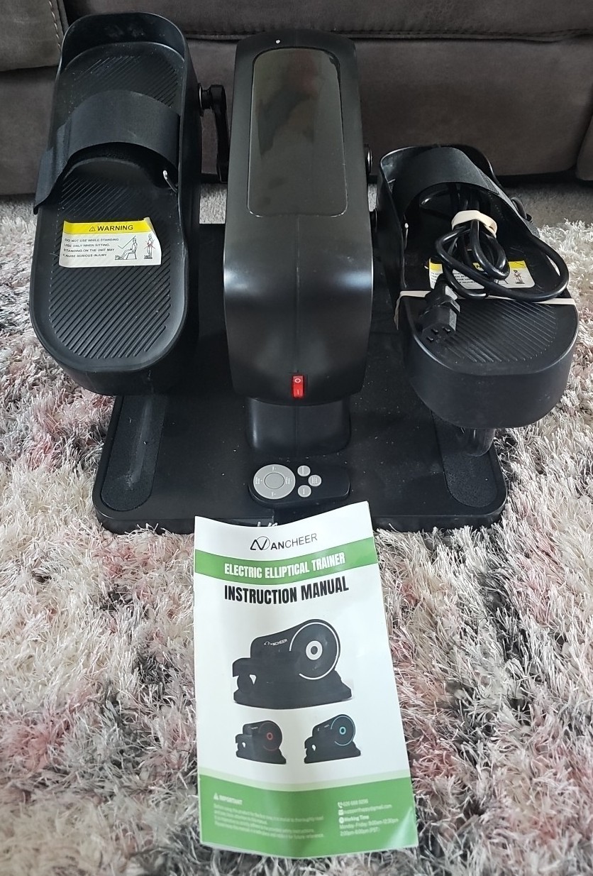2-in-1 Under Desk Elliptical Machines, Mini Elliptical with Adjustable Speed