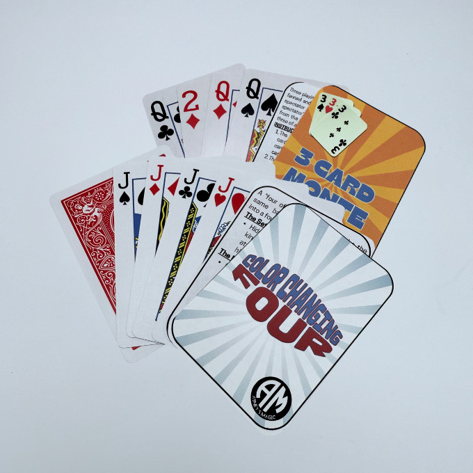 Color Changing Four of a Kind & 3 Card Monte | Easy Card Magic Set. Two Tricks!