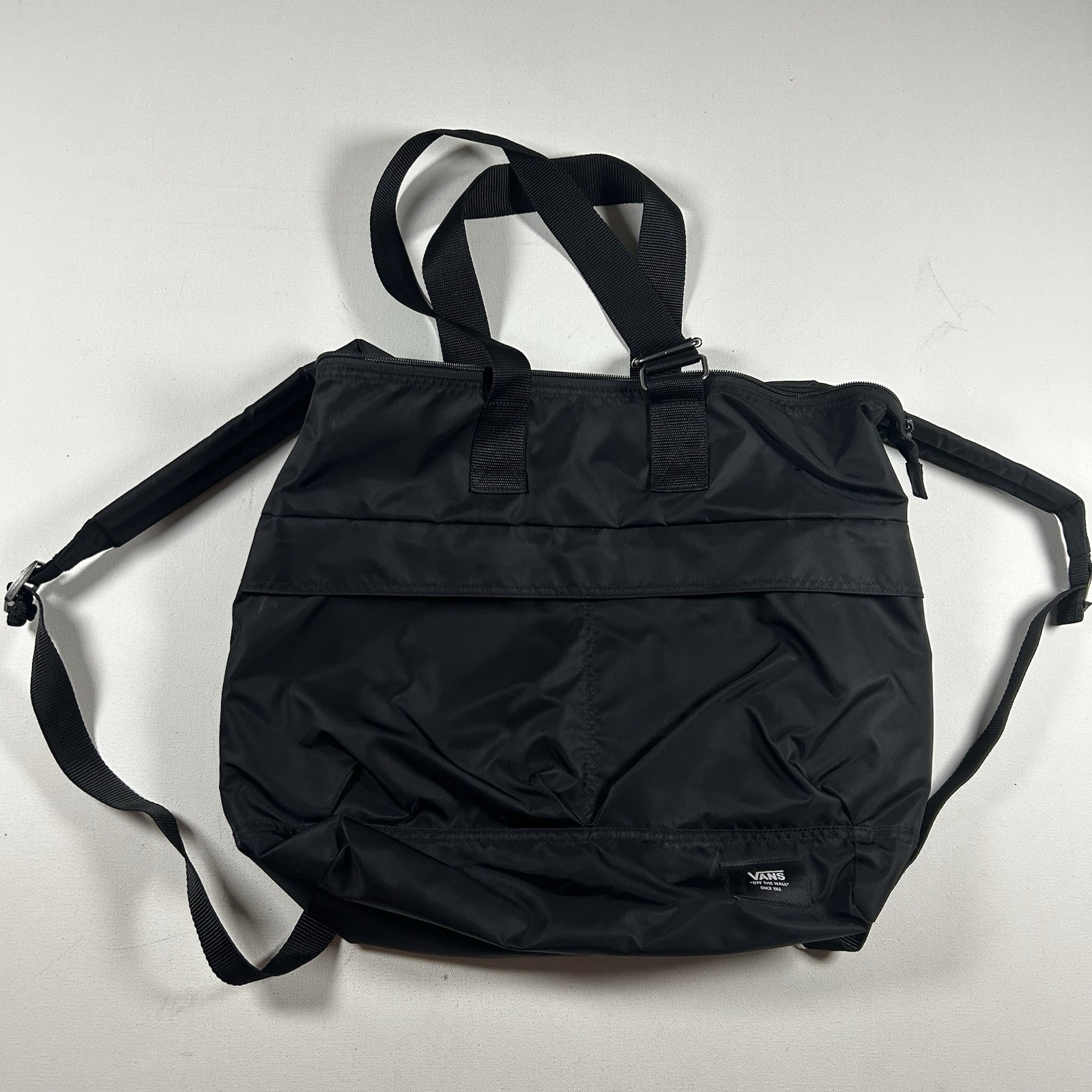 VANS Off The Wall NEW Backpack Black Hiking Bag Tote Hybrid - VERY RARE PROMO