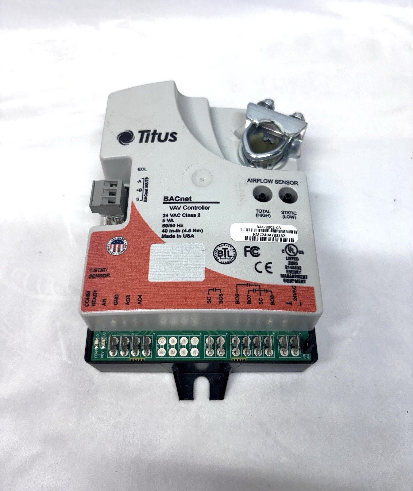 Titus BAC-8005-03 BACnet VAV Controller Actuator 40 in-lb