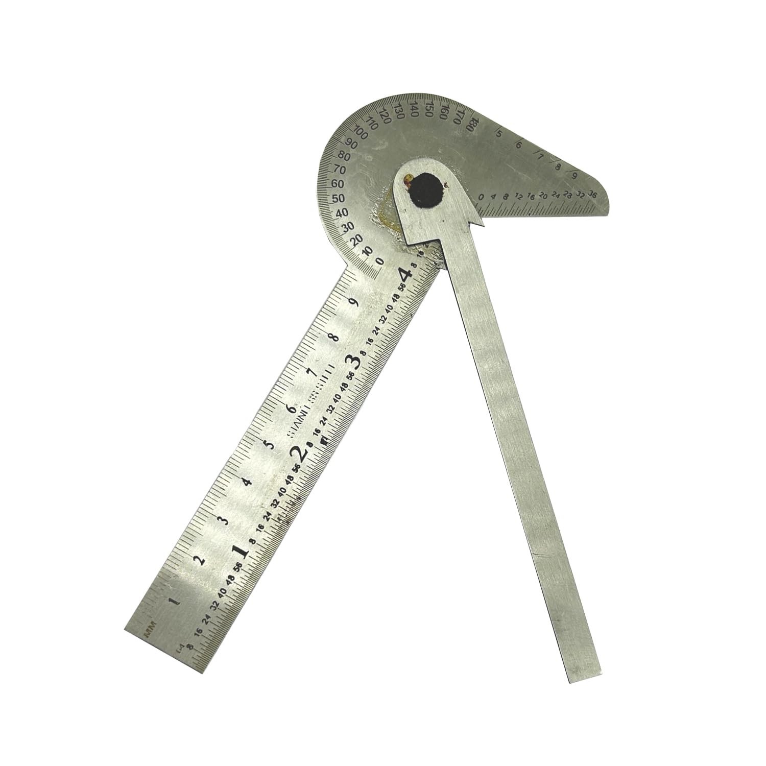 6 in 1 Multi Purpose Protractor Square Rule Centre Finder Divider Drill Point Ga