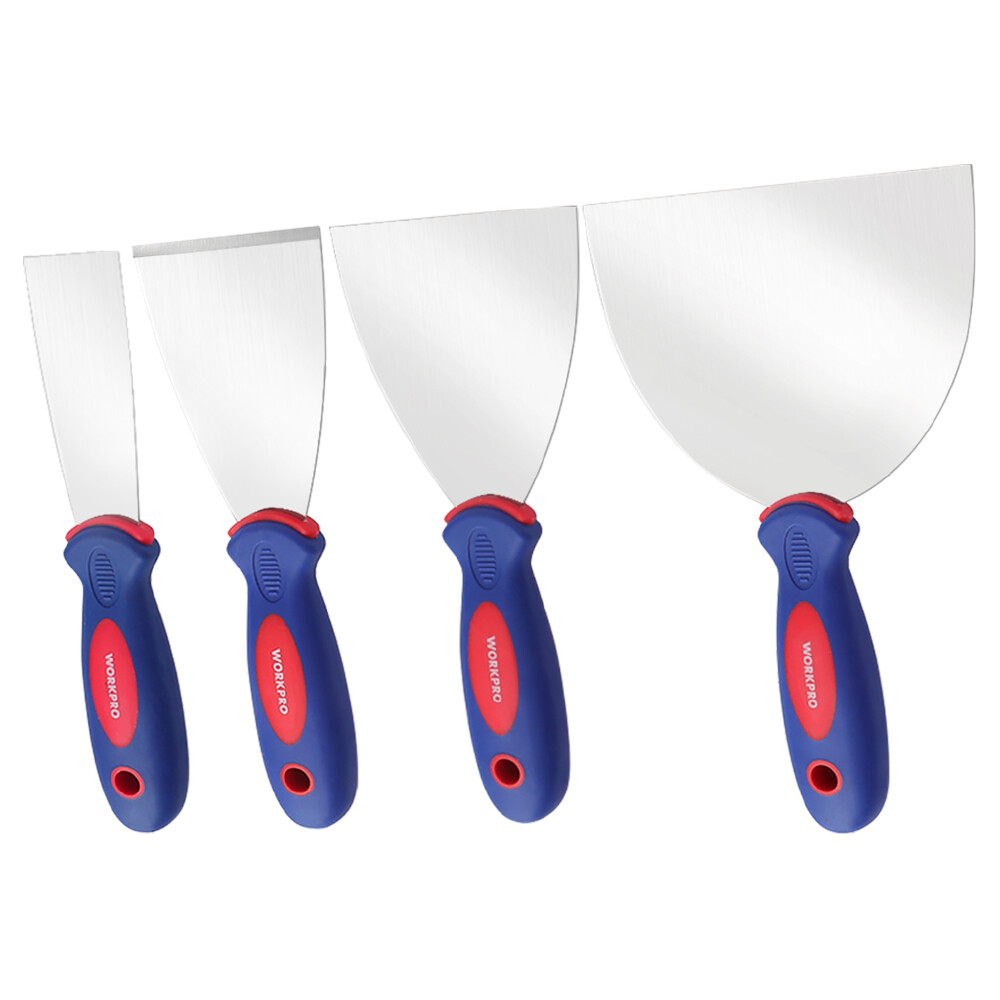 4PCS Putty Knife Set 1.5" 3" 4" 6" Drywall Knife Painter Stainless Steel Blades
