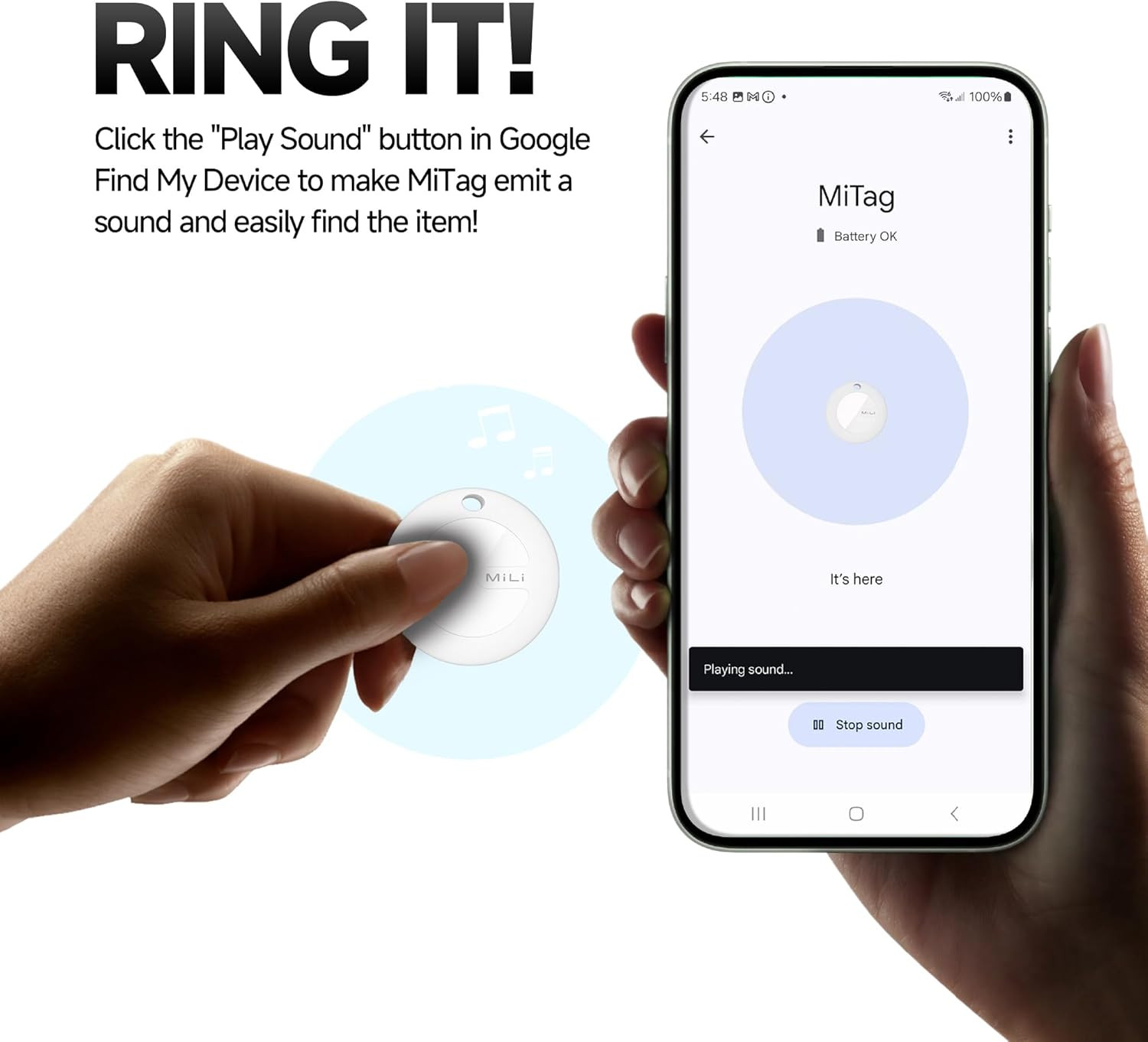Air Tracker Tags for Android 1 Pack, Bluetooth Tracker for Google Find