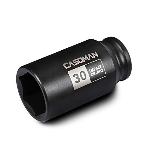 1/2" Drive x 30 mm Deep 6 PT Impact Socket, CR-MO, 30 mm (Deep) 6-Point Socket