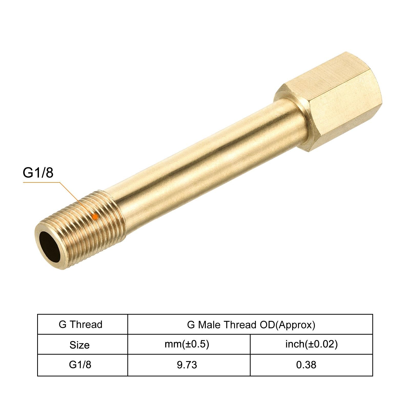 Brass Pipe Fitting G1/8 Adapter 75mm Extension Connector Hex Coupling 4 Pack