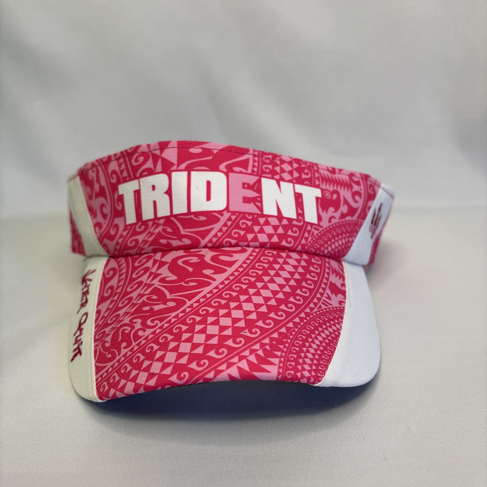 HeadSweat Trident "Never Quit" Visor Hat Band Unisex Pink White