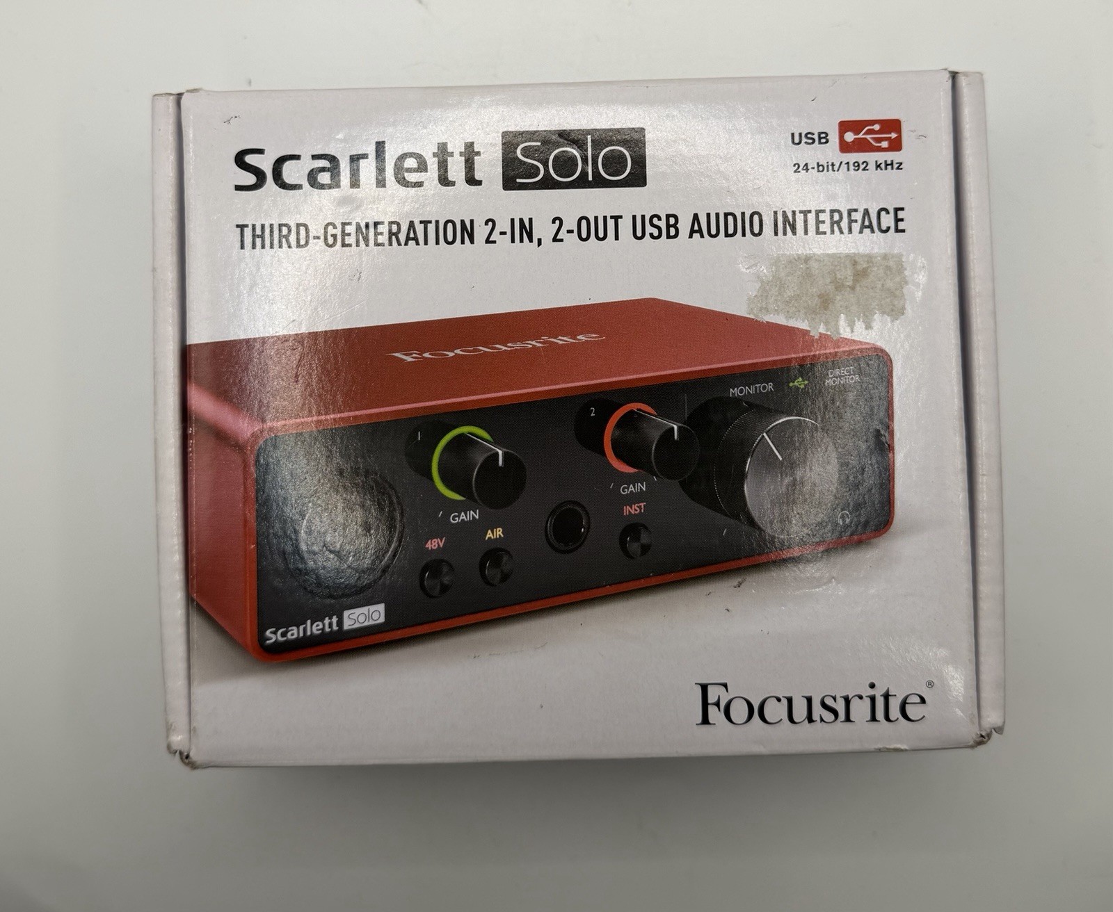 Focusrite Scarlett Solo 3rd Gen USB Audio Interface Red Black W/Cable
