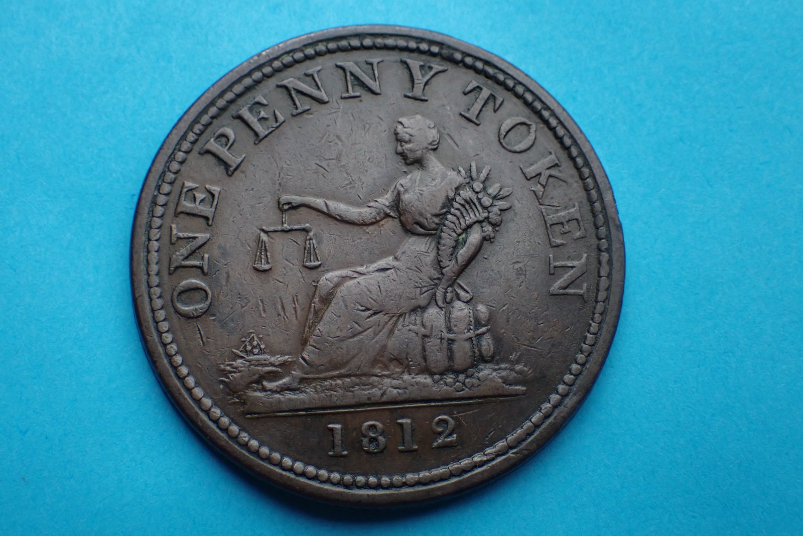 Canada, 1812 One Penny Token, George III, see images.