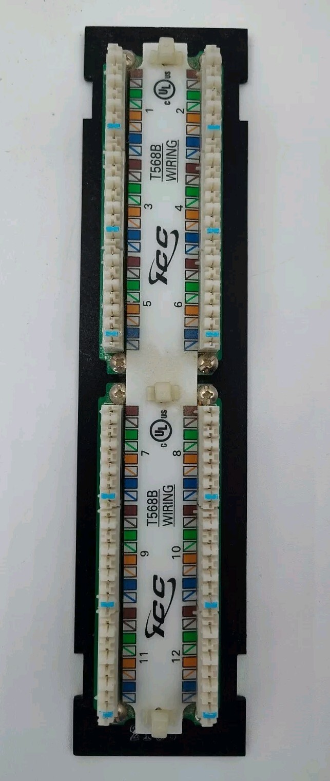 ✅EXCELLENT CONDITION ICC CAT-5 Enhanced 12-Port Patch Panel Ethernet📸SEE PICS📸