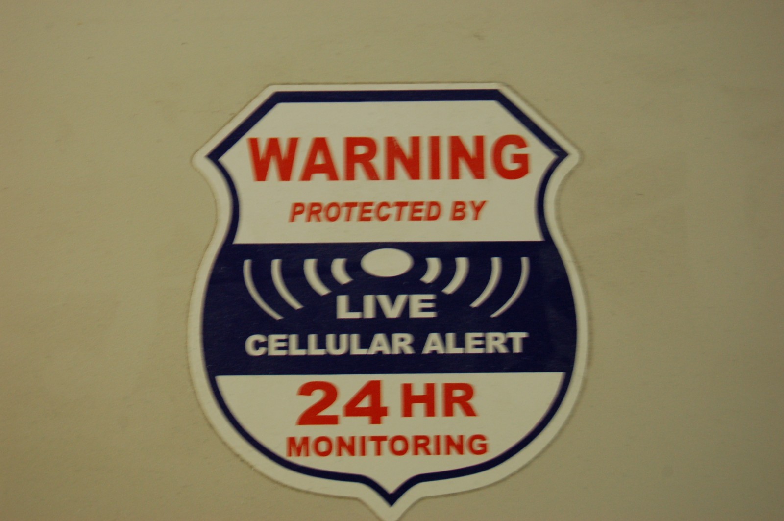 STATIC CLING WARNING, LIVE CELLULAR ALERT SECURITY SURVEILLANCE STICKER