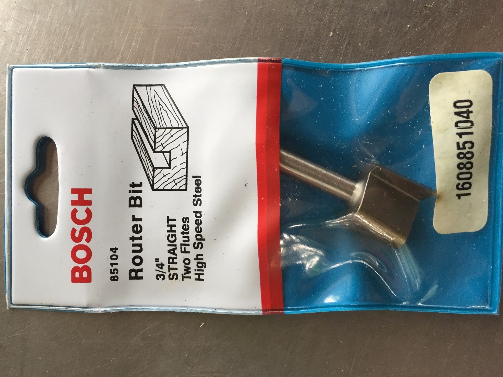85104 Bosch Router Bit  3/4" Straight Two Flutes 1608851040