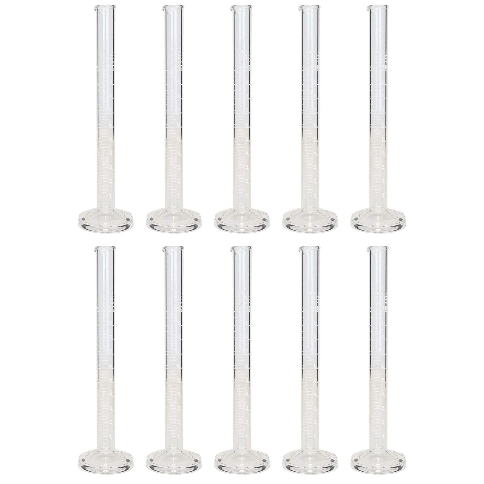 Cylinder, Single-Scale, Borosilicate Glass, 10ml, Pack of 10