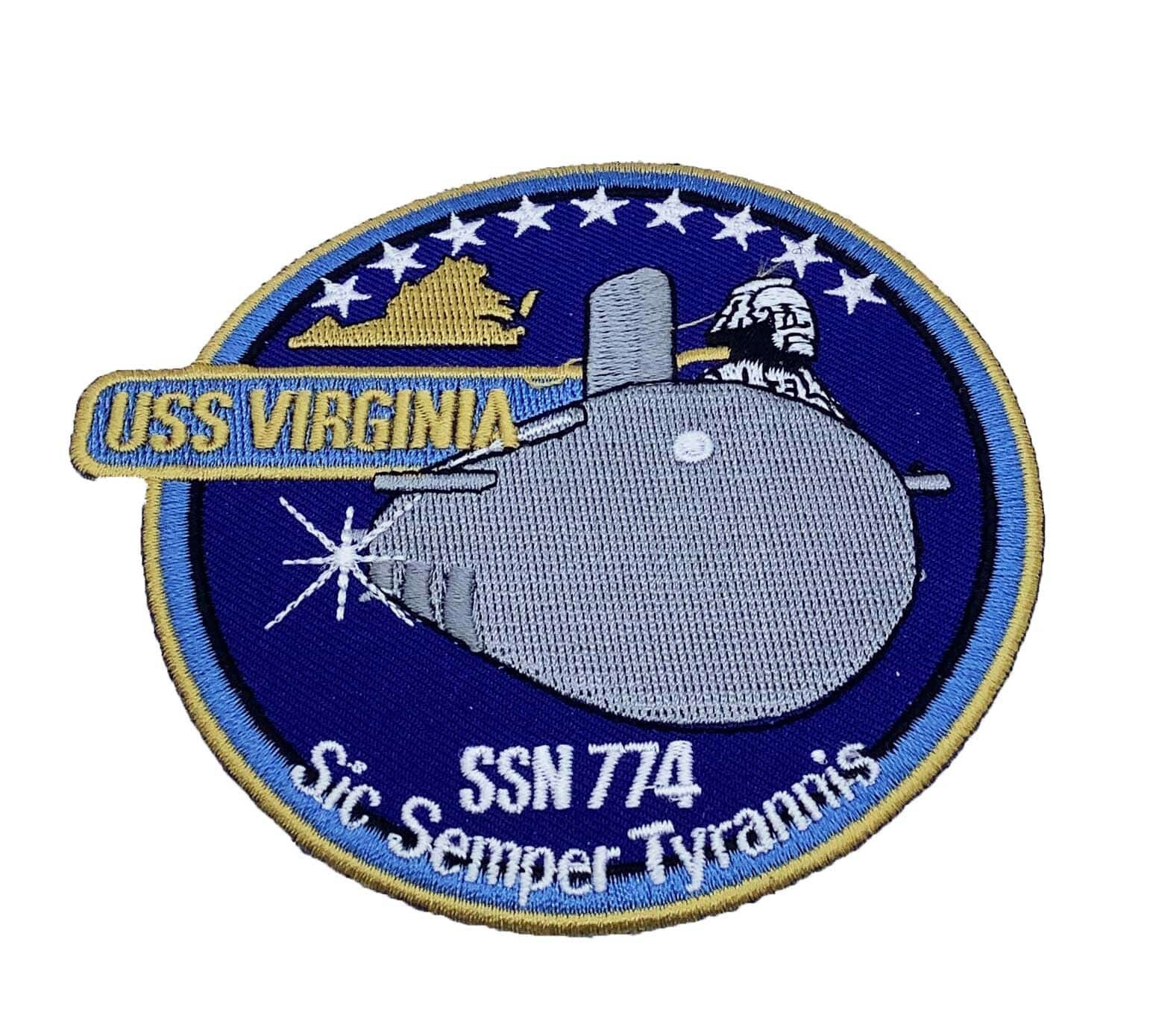 USS Virginia SSN-774 Patch – Plastic Backing, 4 in