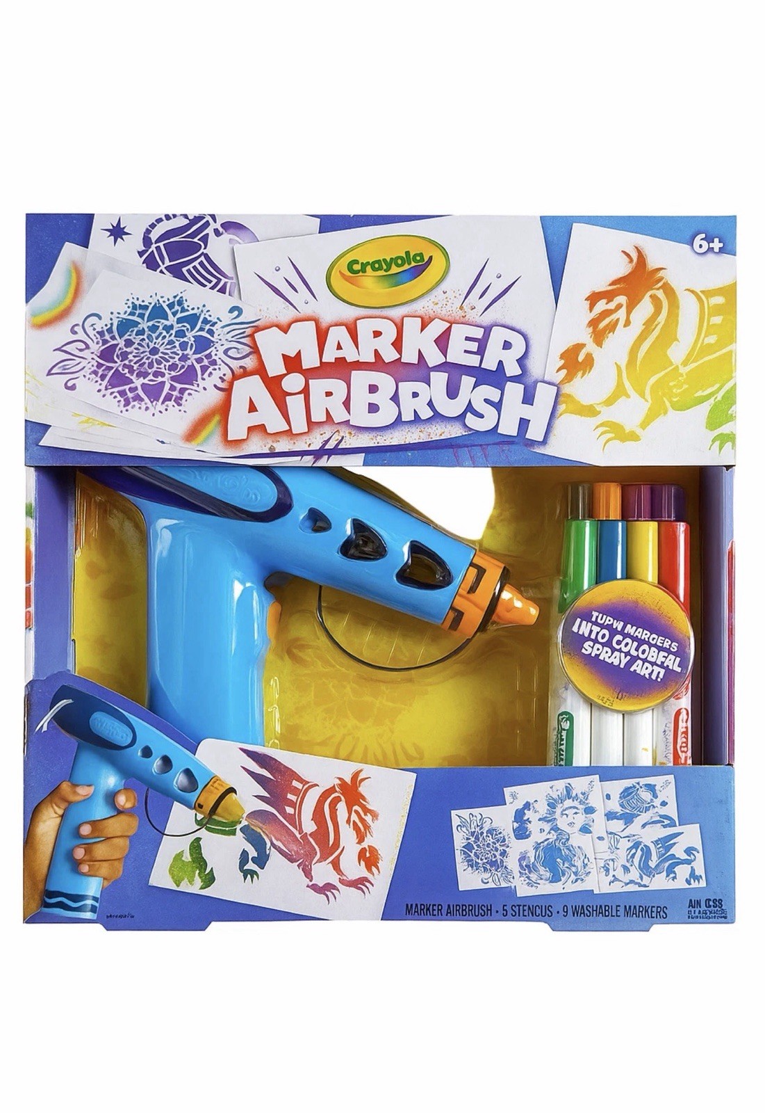 DIY Airbrush Marker Art Kit for Kids - Creative Spray Art Set, Gift 6+