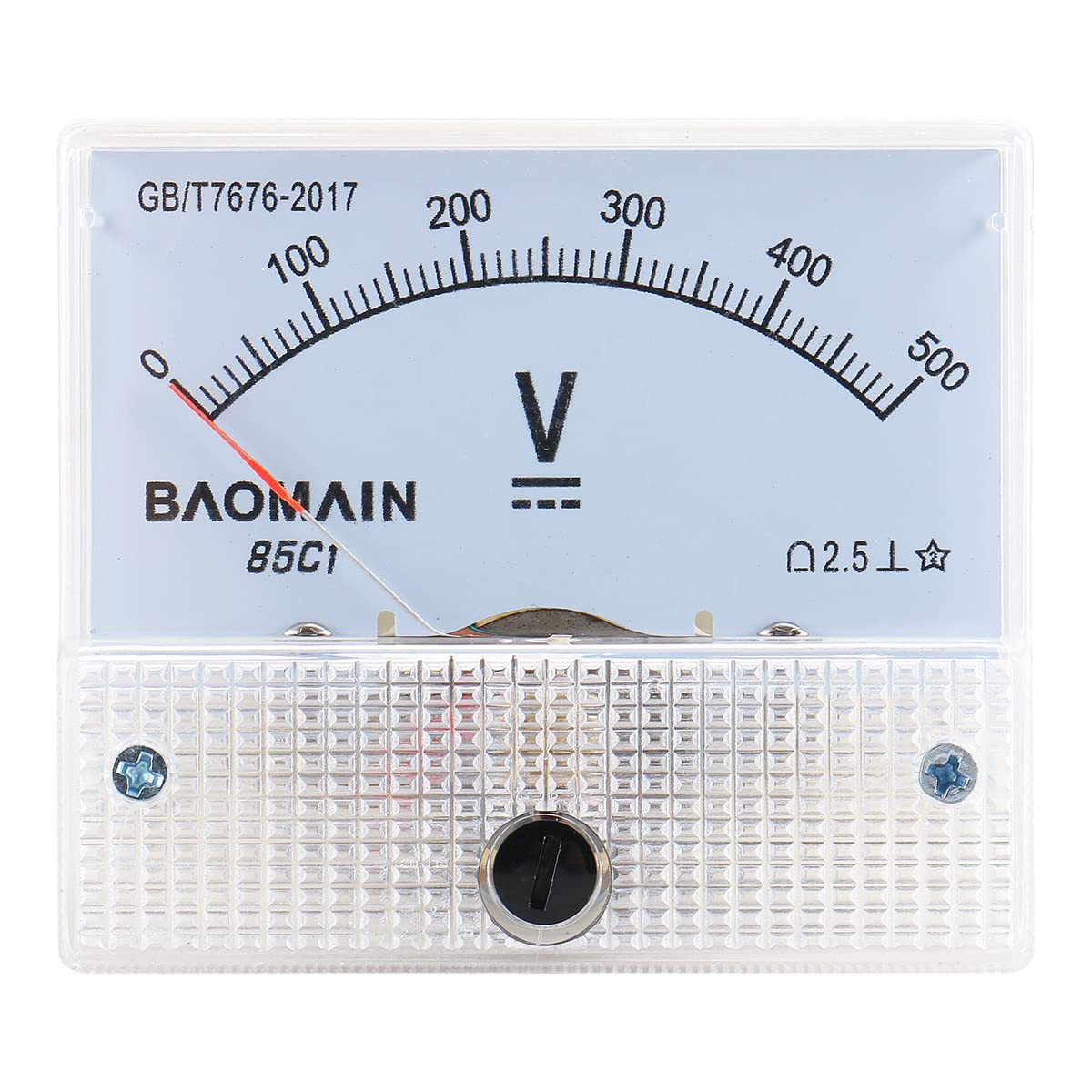 Baomain Analog Voltmeter 85C1 DC 0-500V Rectangle Analog Volt Panel Meter Gauge
