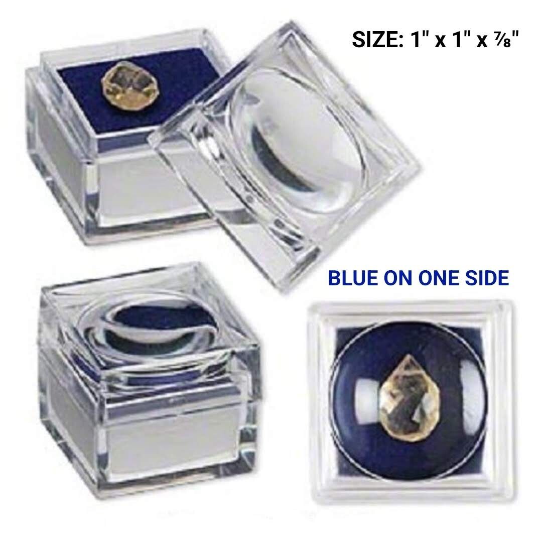 2 Small Magnifying Boxes for Gems Specimen Jewelry Coins Minerals Crystals Beads