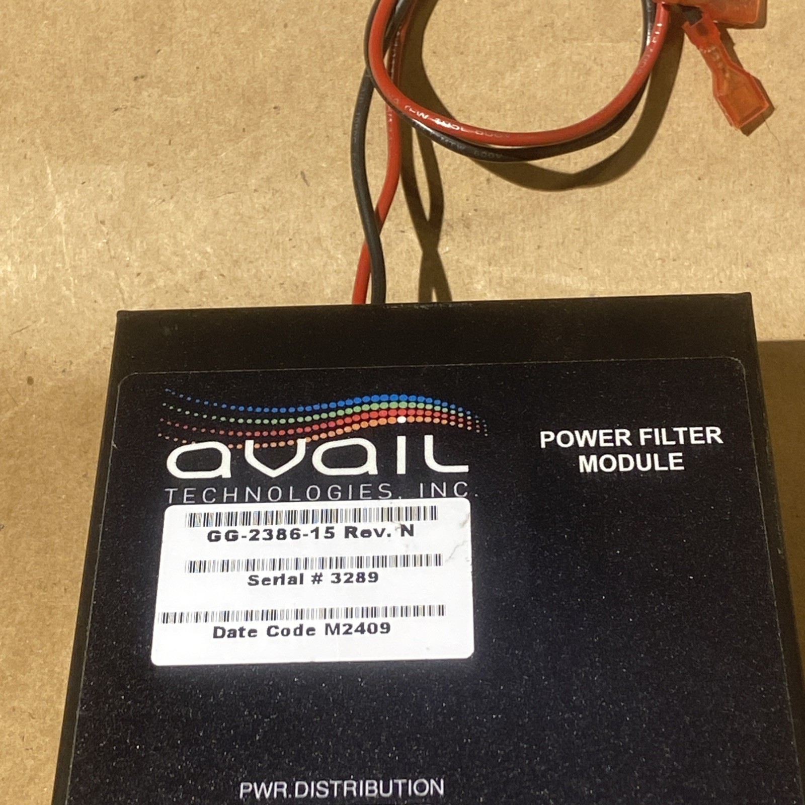 Avail Technologies Power Filter Module Fleet Communication GG-2386-15 E