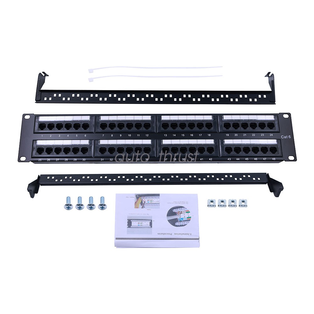 Leviton 69586-U48 eXtreme 6+ Universal Patch Panel, 48-Port, 2RU, CAT 6. READ