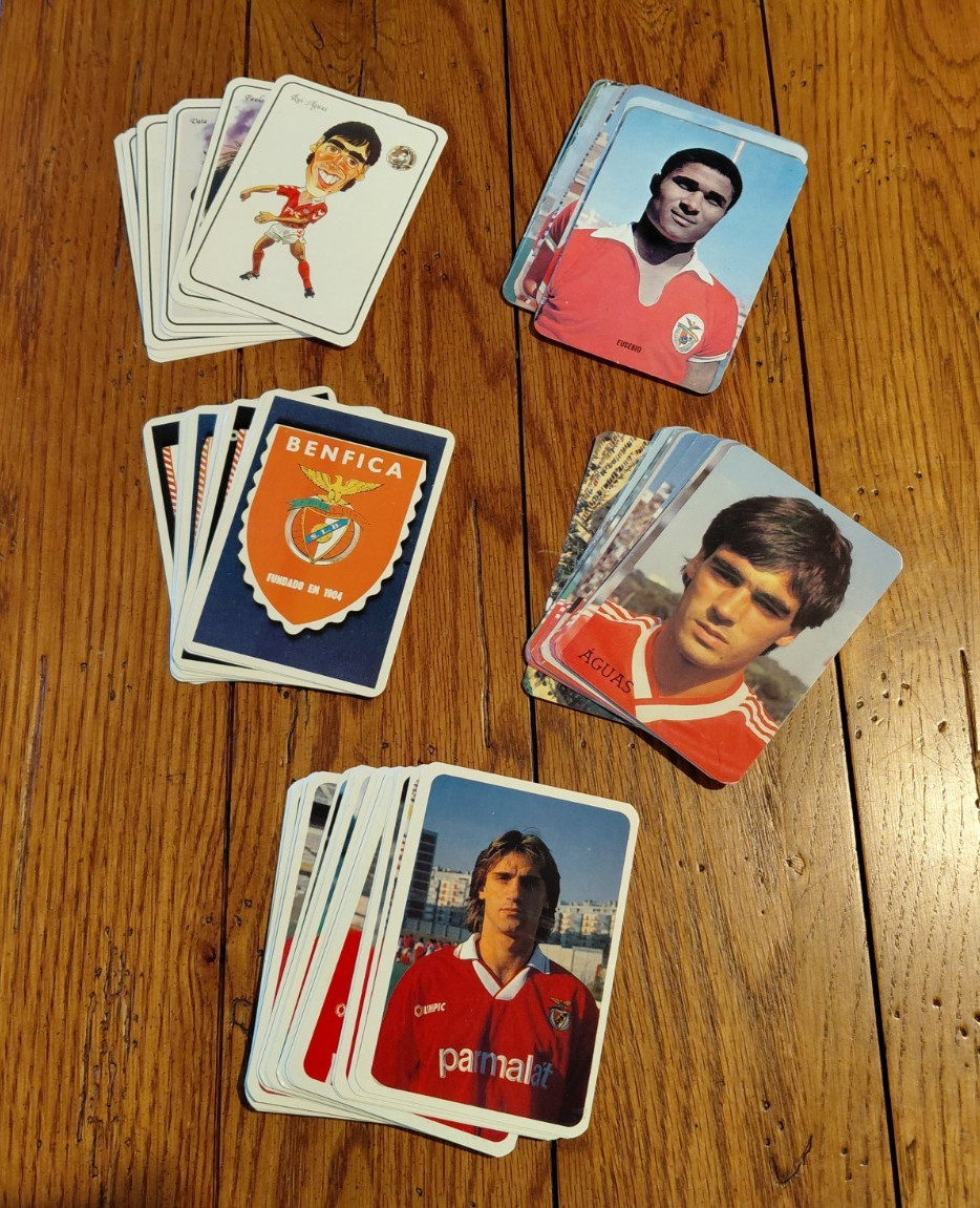 Lot (5) Benfica of Portugal Soccer Futebol Cards Sets- 78 Cards Eusebio, Aguas,