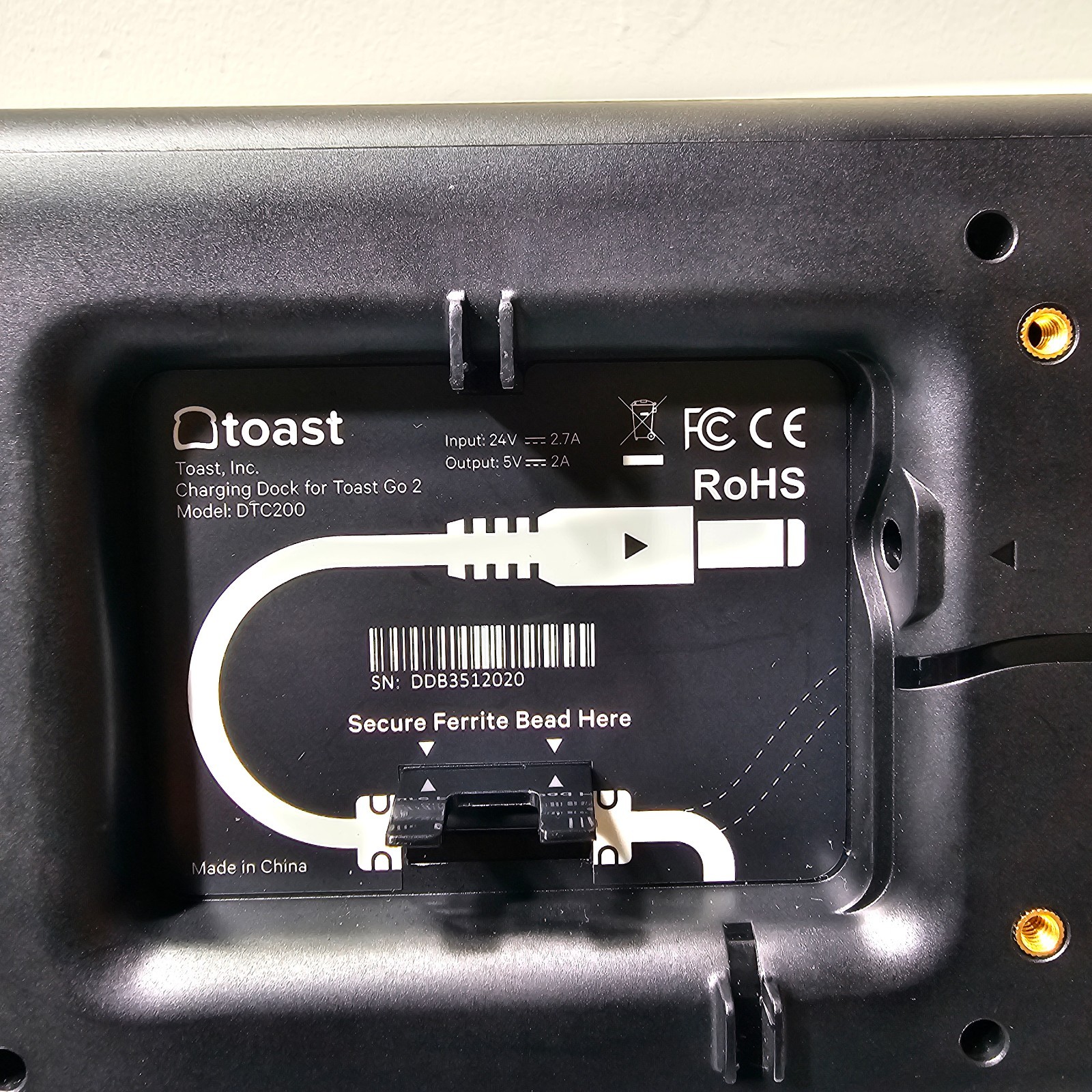 Charging Dock for Toast Flex POS Go 2 Handheld Tablet Mobile Computer - DTC200