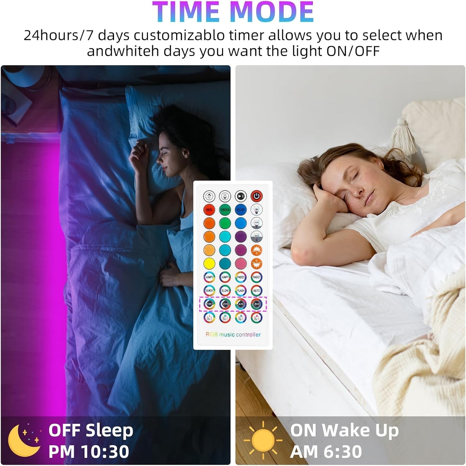 Versatile Bluetooth RGB LED Controller with Music Sync & Timer Function