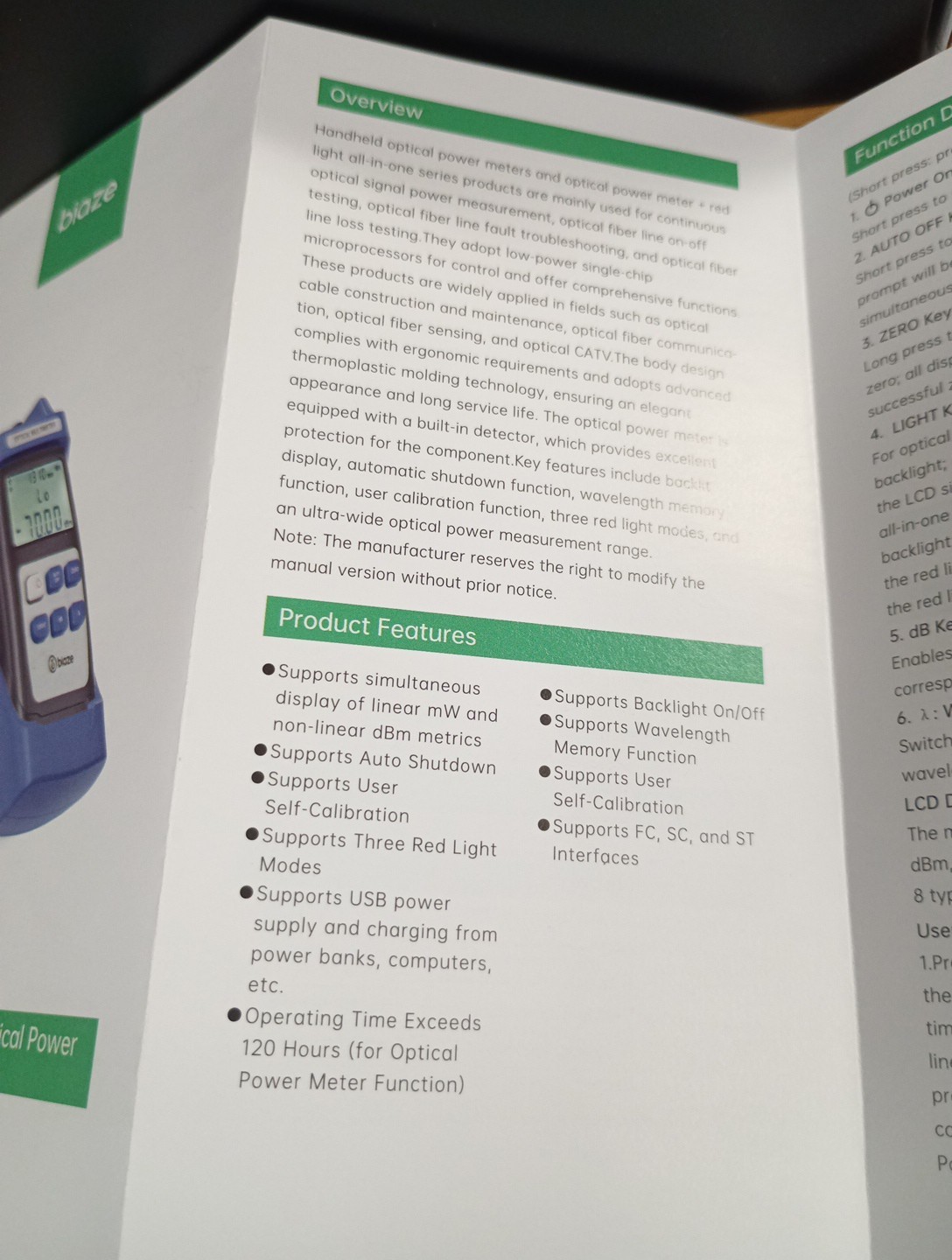Fiber Optic Cable Tester Visual Fault Locator Optical Power Meter