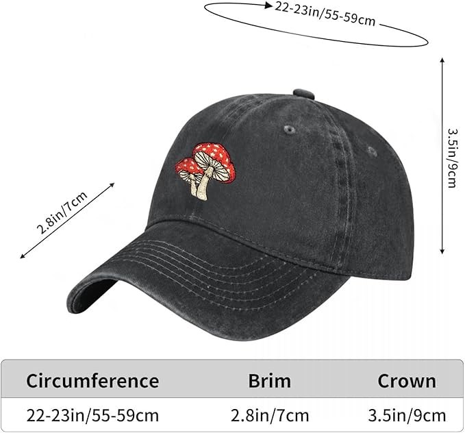 UFO Alien Embroidered Baseball Cap Adjustable Golf Dad Hat One Size Mushrooms