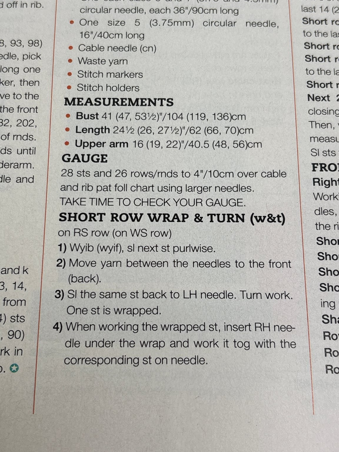 Cable & Rib Pullover Knitting Pattern Magazine Pages