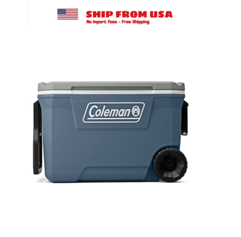 Coleman 316 Series 62QT Hard Chest Wheeled Cooler, Lakeside Blue